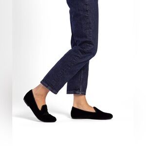 Birdies The Starling Loafer in Black Velvet with Faux Fur Lining